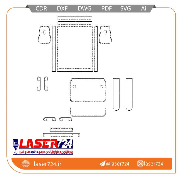 تصویر طرح برش کیف سر دوشی چرم #2